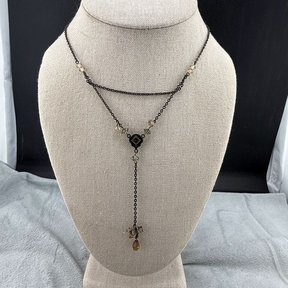 Robert Rose Necklace Gold Tone Signed Delicate Dainty 16”